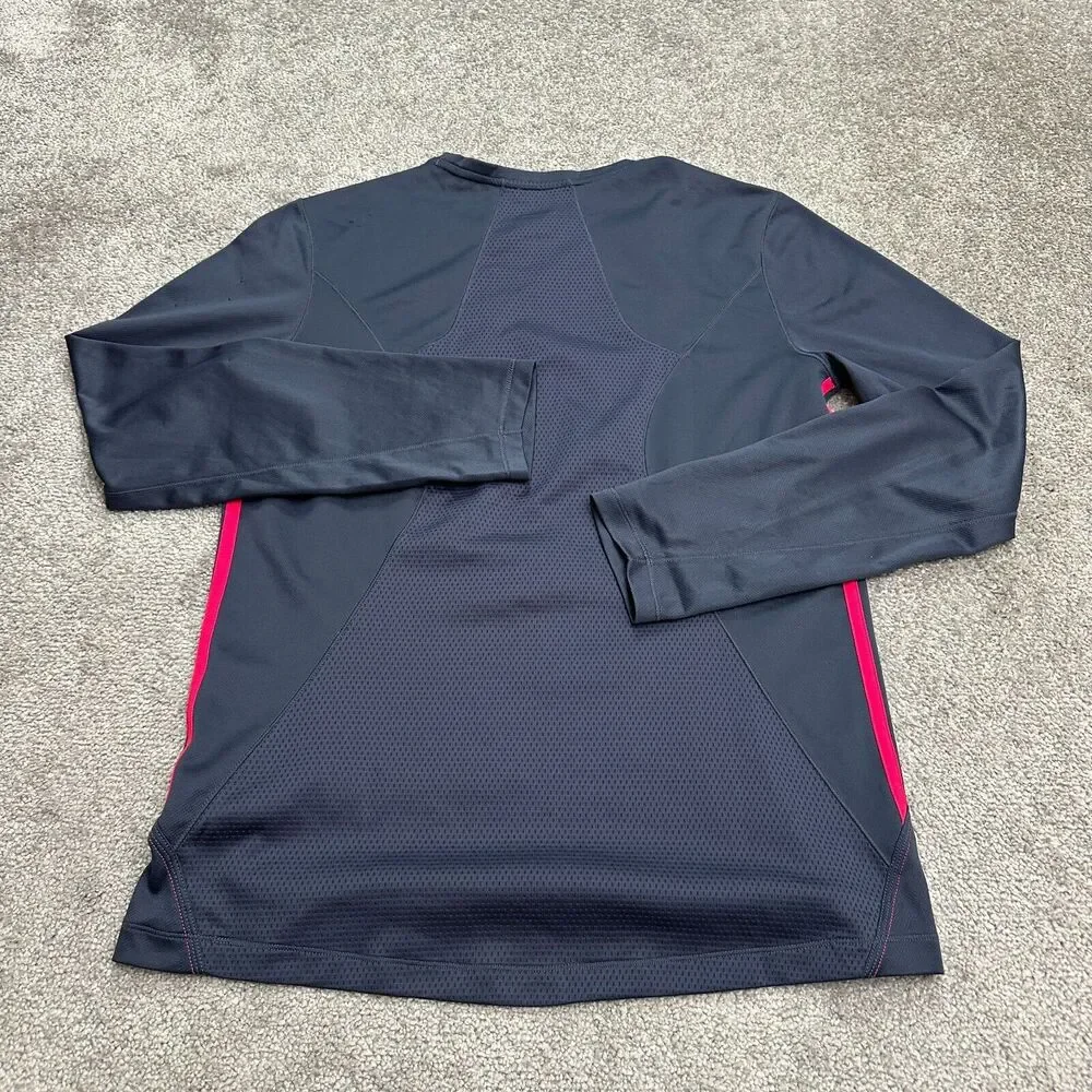 Adidas Climalite Response Active Top Womens Large Blue Round Neck Long Sleeve
